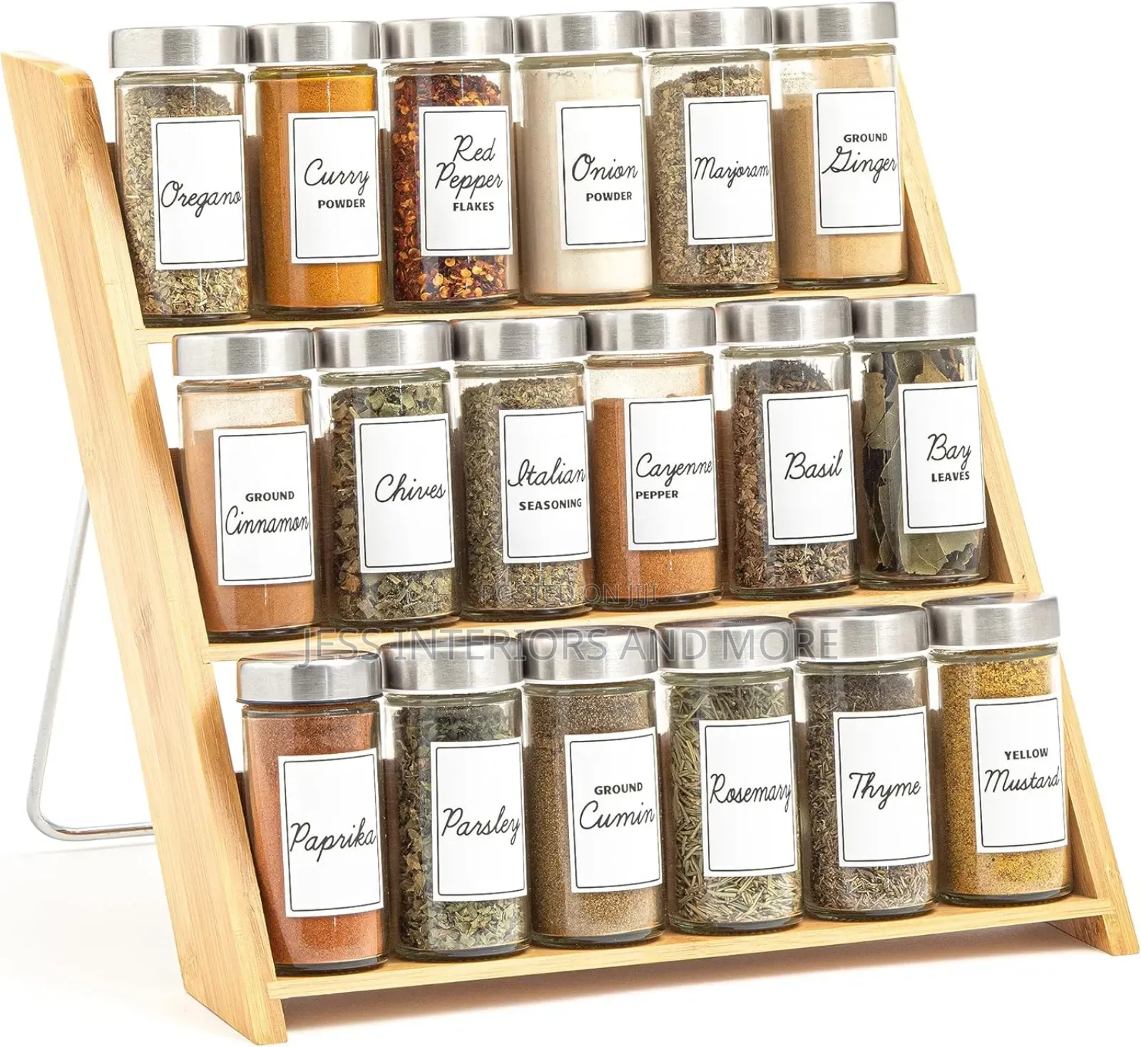 18 Jar Counter Top Spice Organiser Filled With Spice