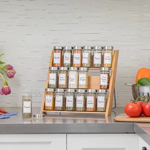 18 Jar Counter Top Spice Organiser Filled With Spice