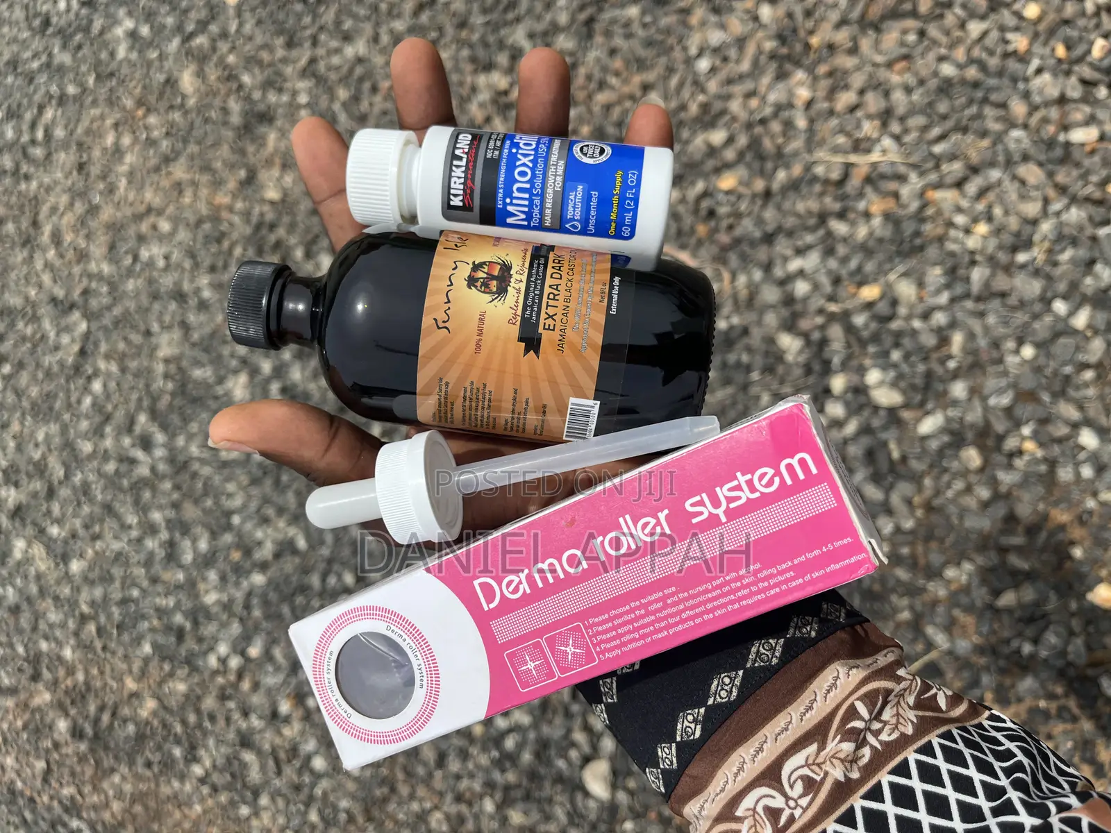 Castor Oil With Kirkland Minoxidil and Derma Roller