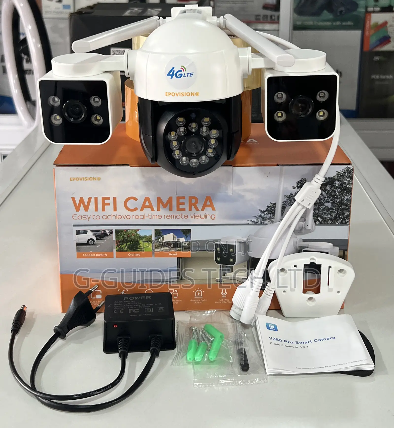 M2 Triple-Lens 4g Camera 3mp , V380 4g PTZ Camera 3-Lens