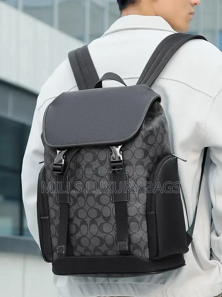 Luxury-Inspired Leather Backpack- Black