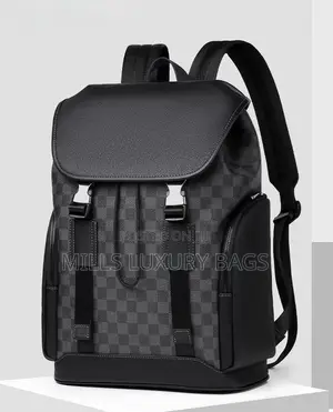 Luxury-Inspired Leather Backpack- Black