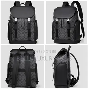 Luxury-Inspired Leather Backpack- Black