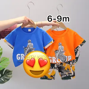 Baby Boys 2pcs Motorbike Print Wear