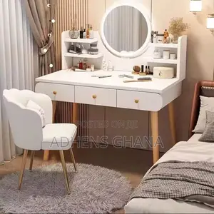 Modern Storage Dressing Table and Light Luxury Makeup Chair.