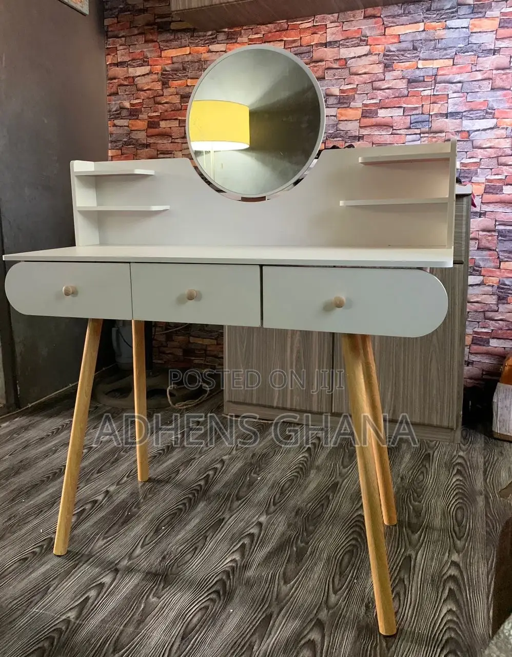 Modern Storage Dressing Table and Light Luxury Makeup Chair.