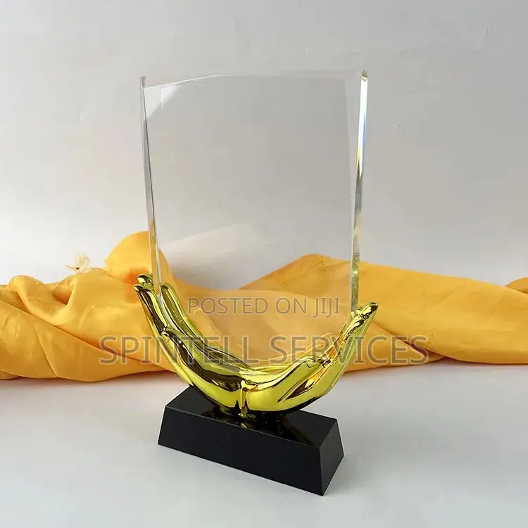 Executive Crystal Plaques Gold Glass