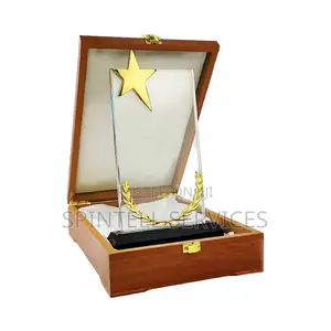 Executive Crystal Plaques Gold Glass