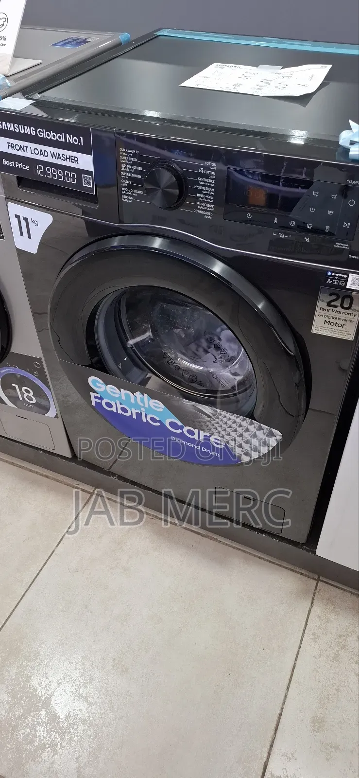 Black Samsung-11kg-Front-Load-Full-Auto-Washing-Machine New