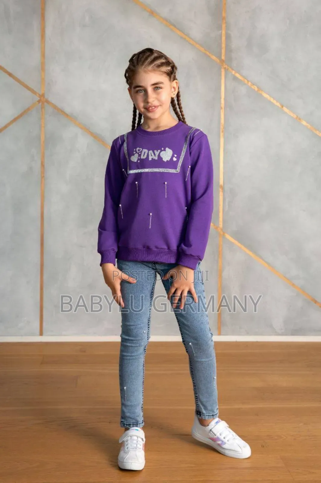 Stylish Turkey Imported Jeans And Purple Sweater Set