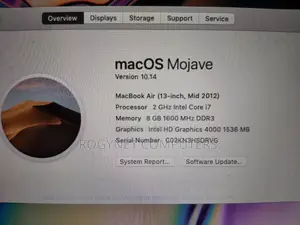 Laptop Apple MacBook Air 2012 8GB Intel Core i7 SSD 512GB