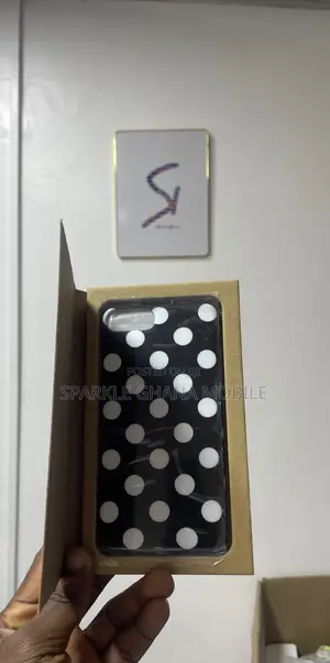 iPhone 7 Plus Black White Polka Dot Case