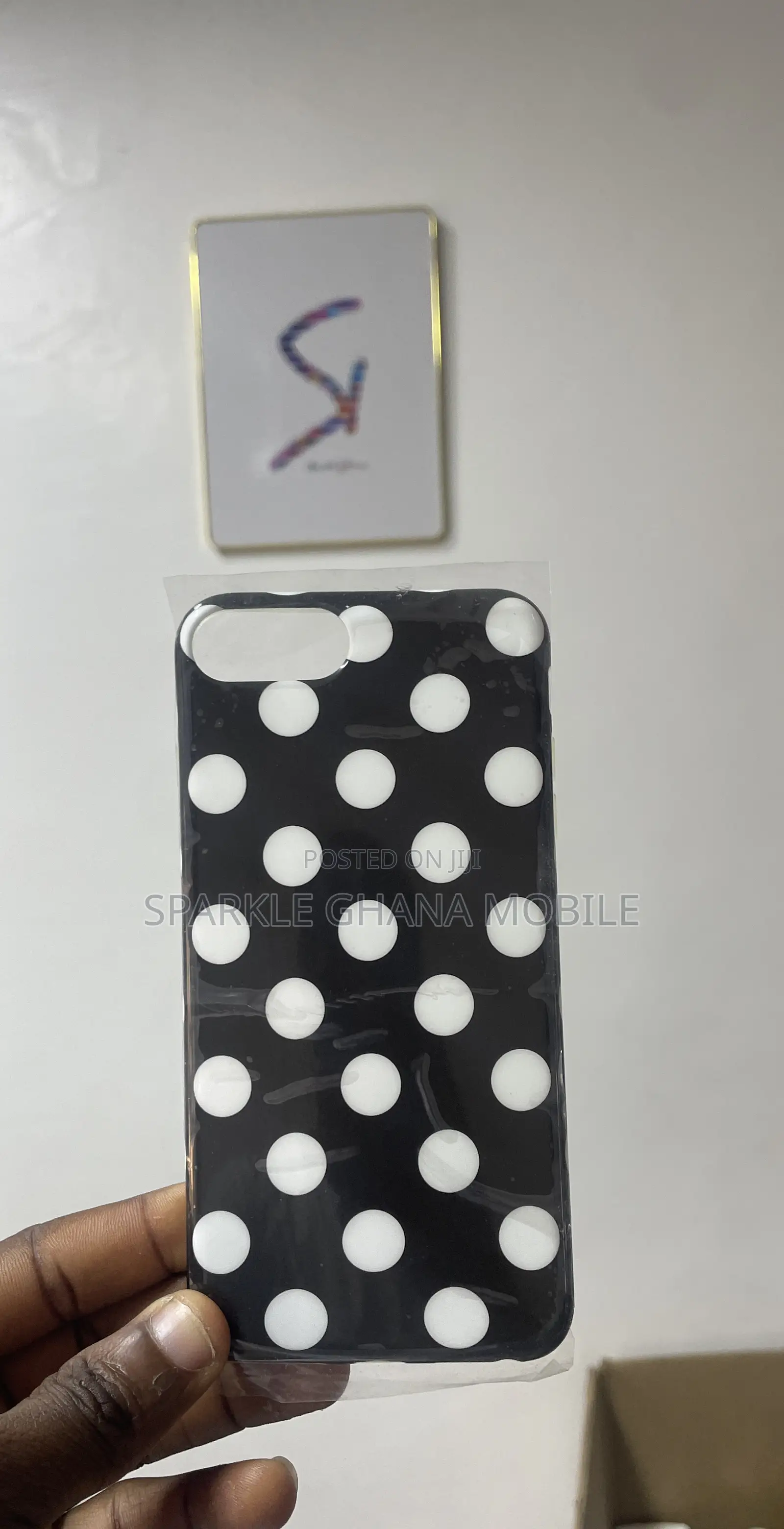 iPhone 7 Plus Black White Polka Dot Case