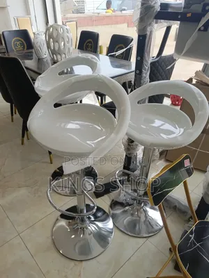 White Adjustable Bar Chairs