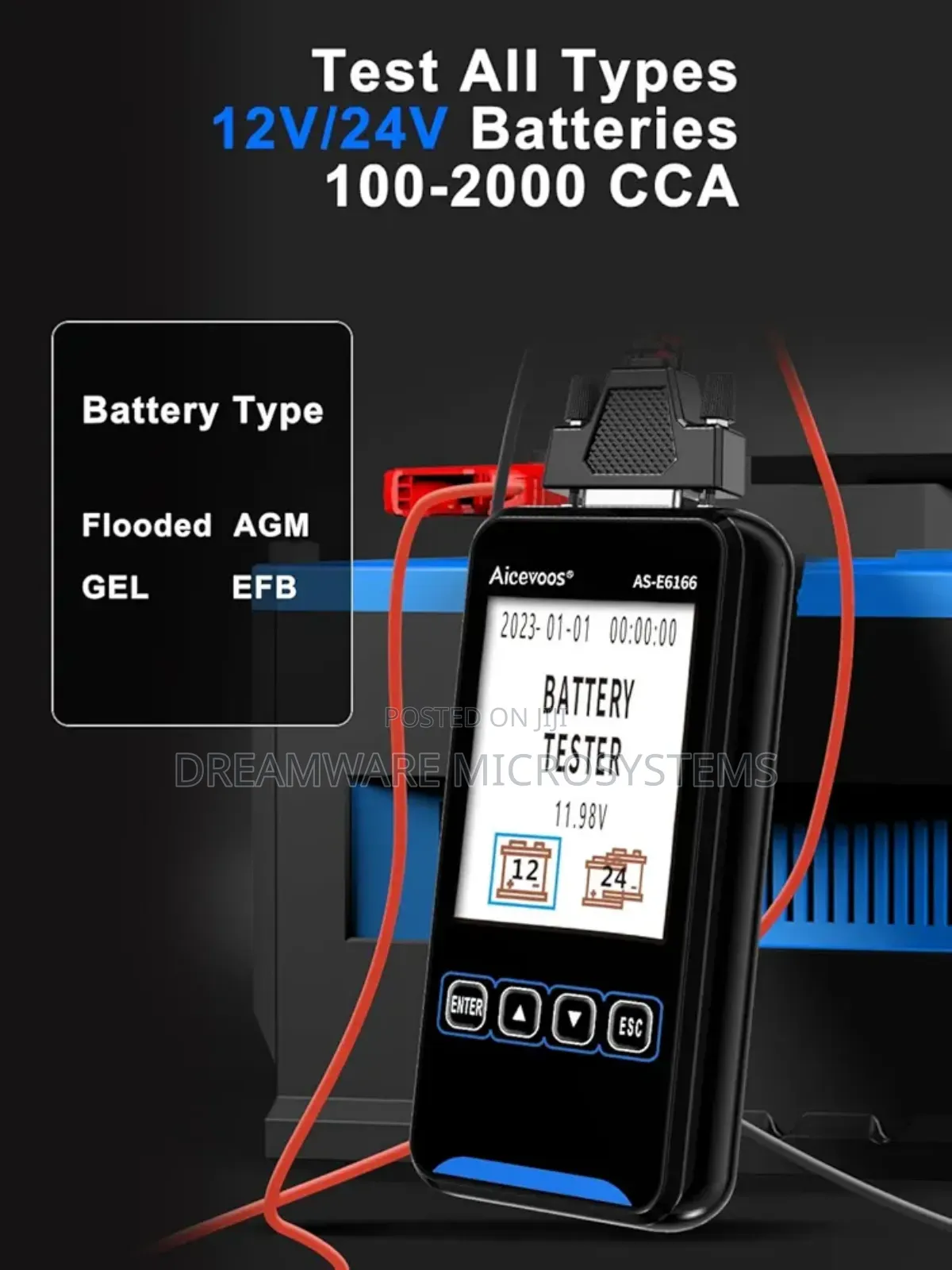 Aicevoos Car Battery Tester 12v/24v, Crank Test
