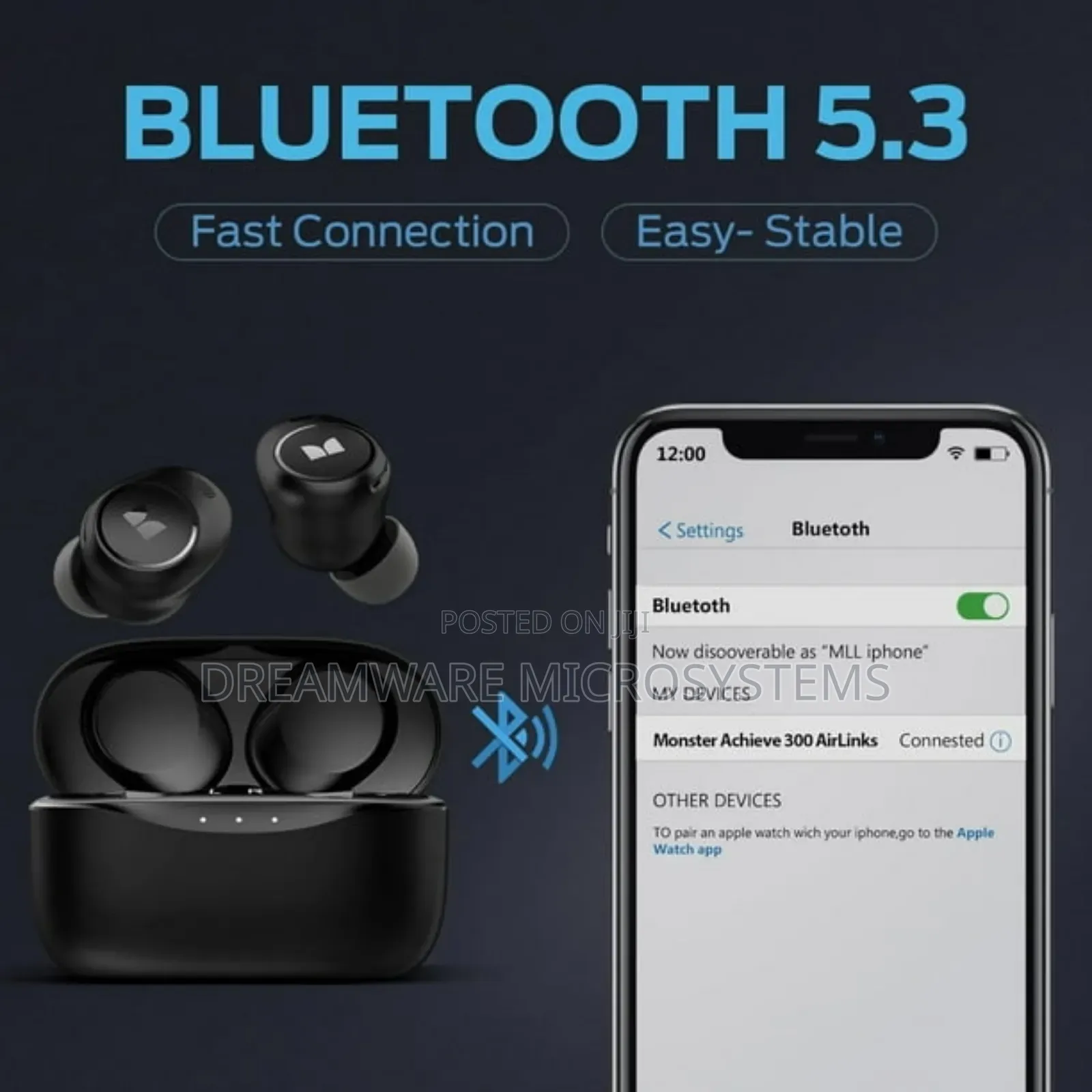 Monster Achieve 300 Airlinks Wireless Earbuds, Bluetooth 5.3