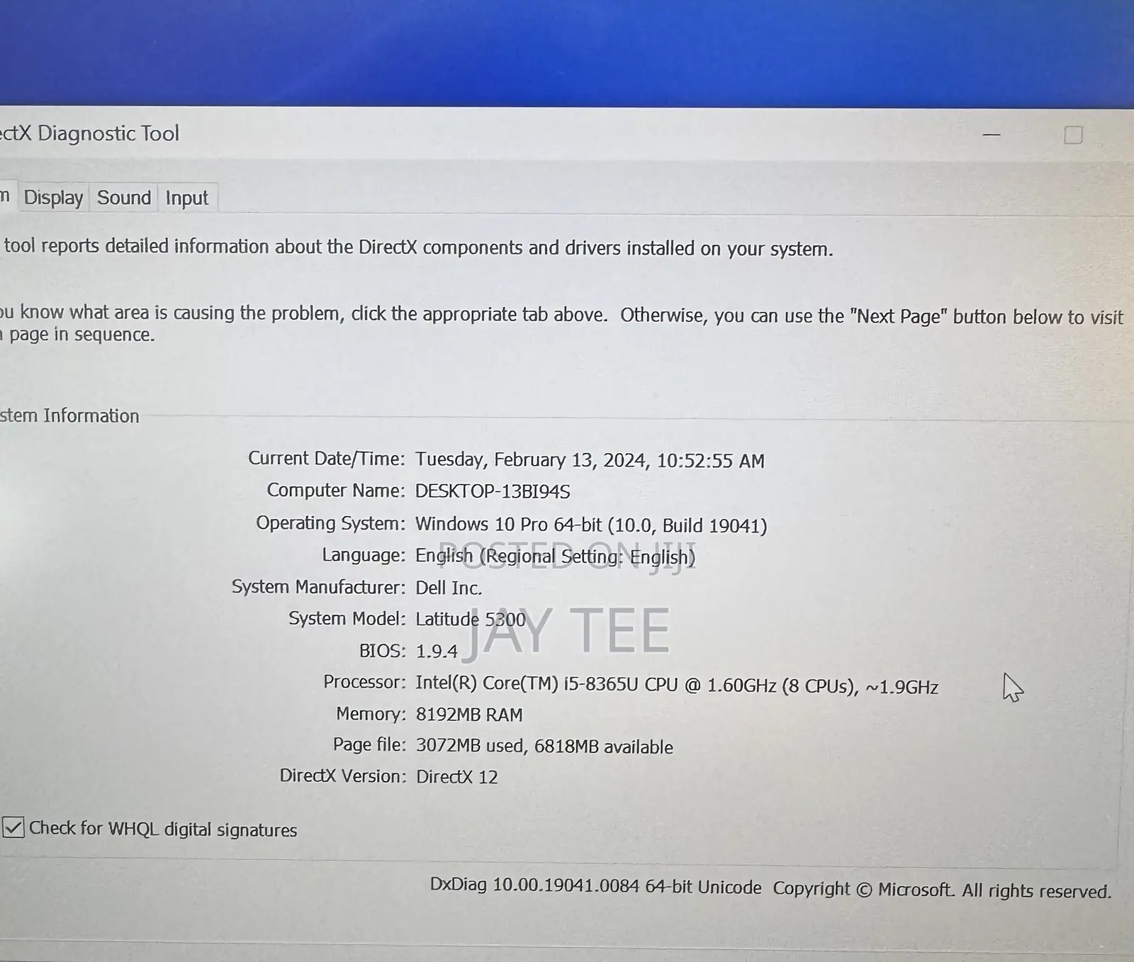 Laptop Dell Latitude 5300 8GB Intel Core I5 SSD 256GB