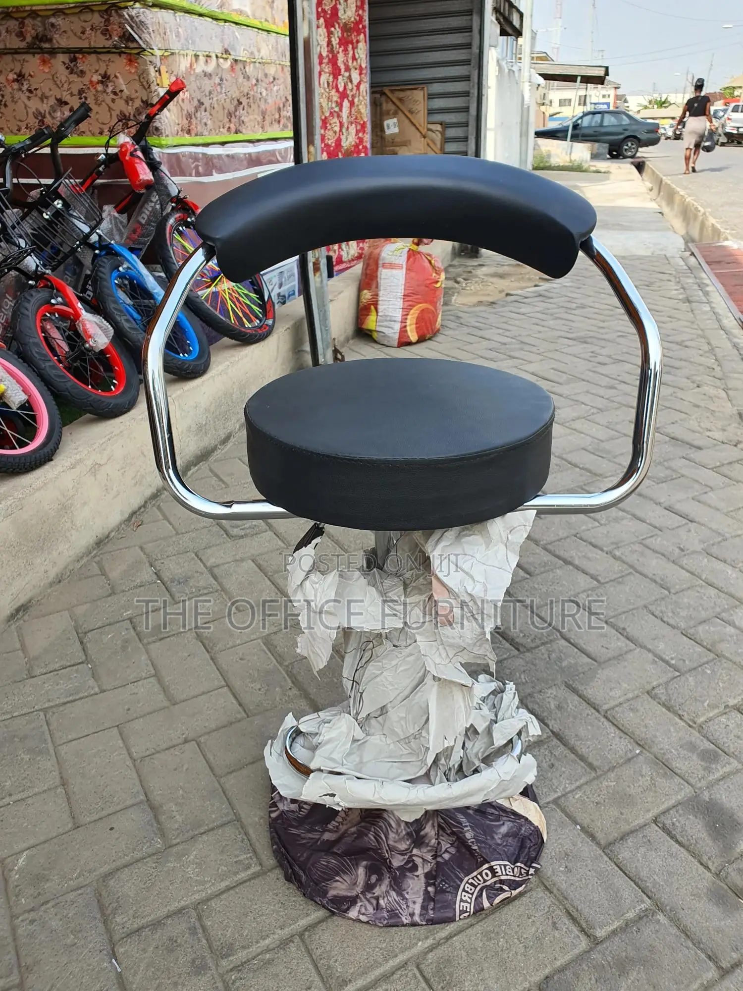 Bar Black Leather Chair