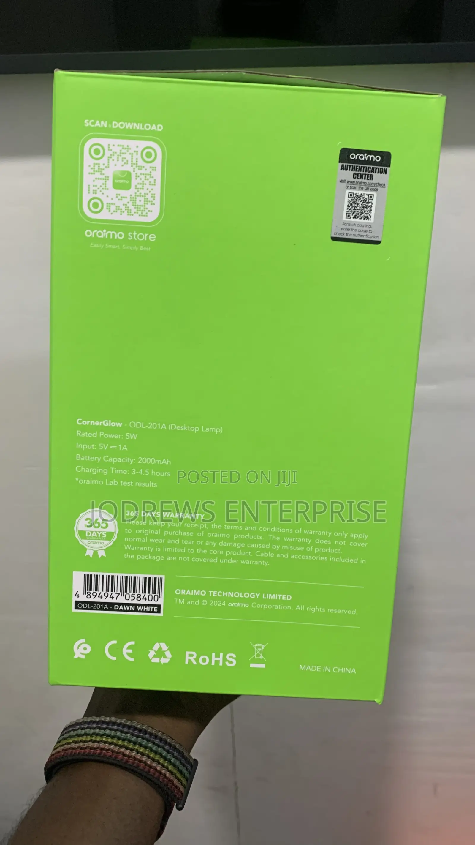 Oraimo Corner Glow 5w RGB Ambient Light Desktop Lamp