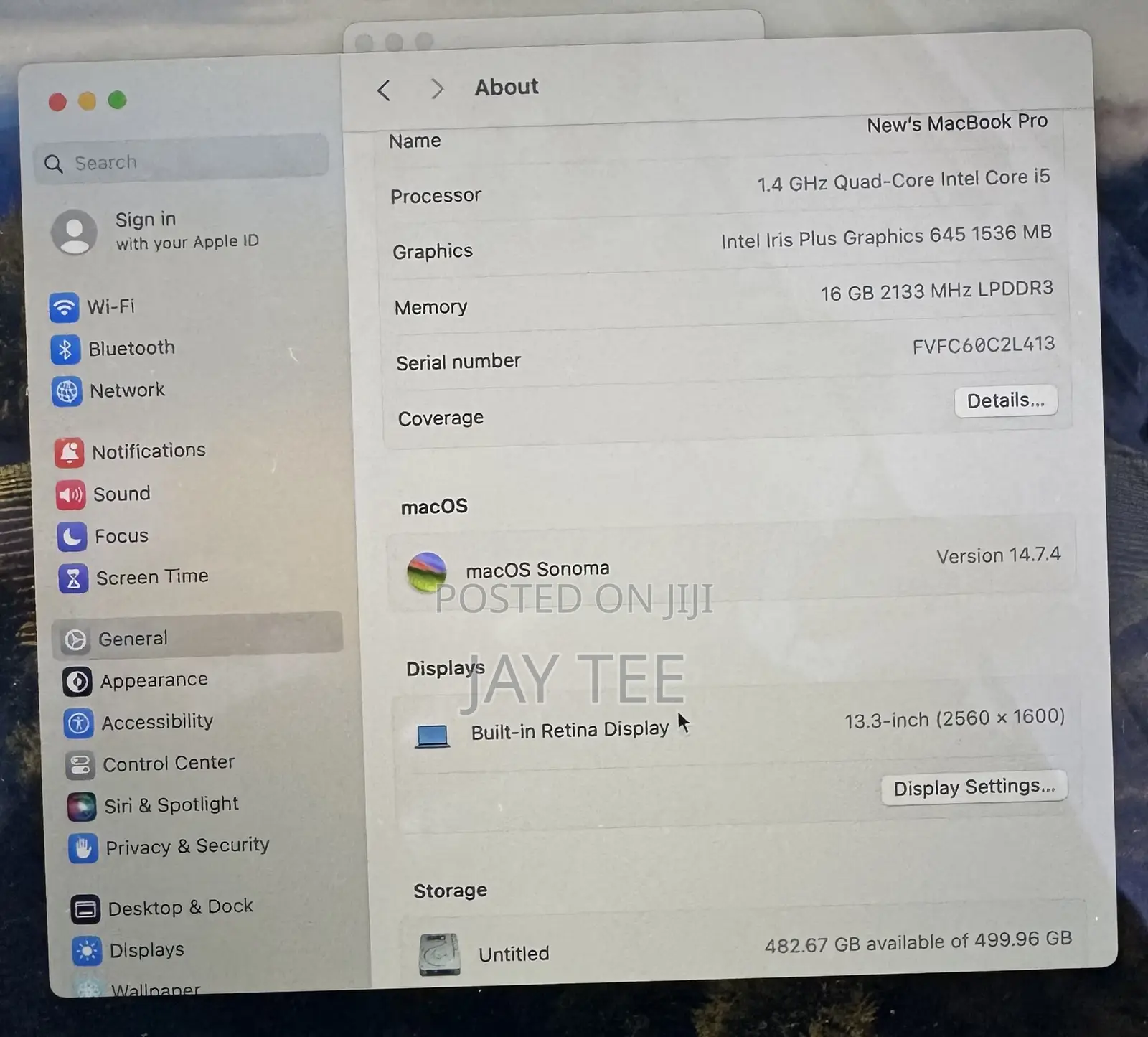 Laptop Apple MacBook Pro 2019 16GB Intel Core I5 SSD 512GB