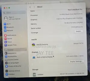 Laptop Apple MacBook Pro 2019 16GB Intel Core I5 SSD 512GB