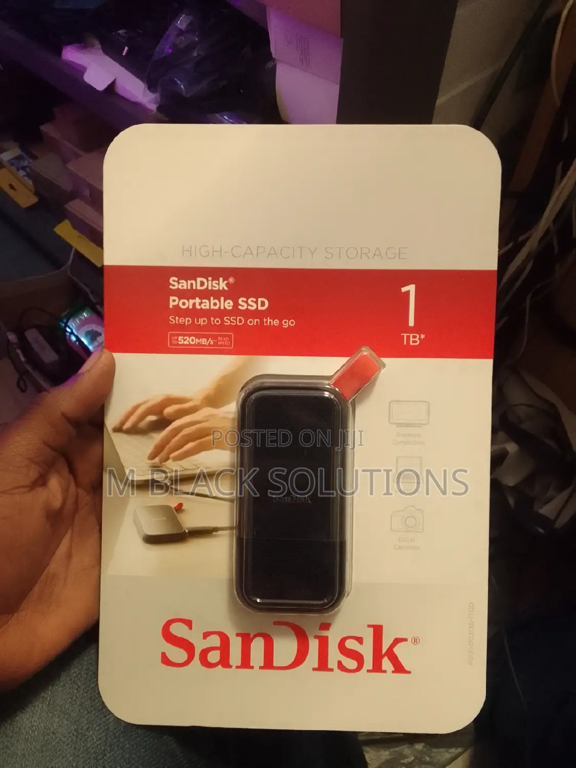 Sandisk Portable SSD 520mb/S External Solid Drive 1 Tb