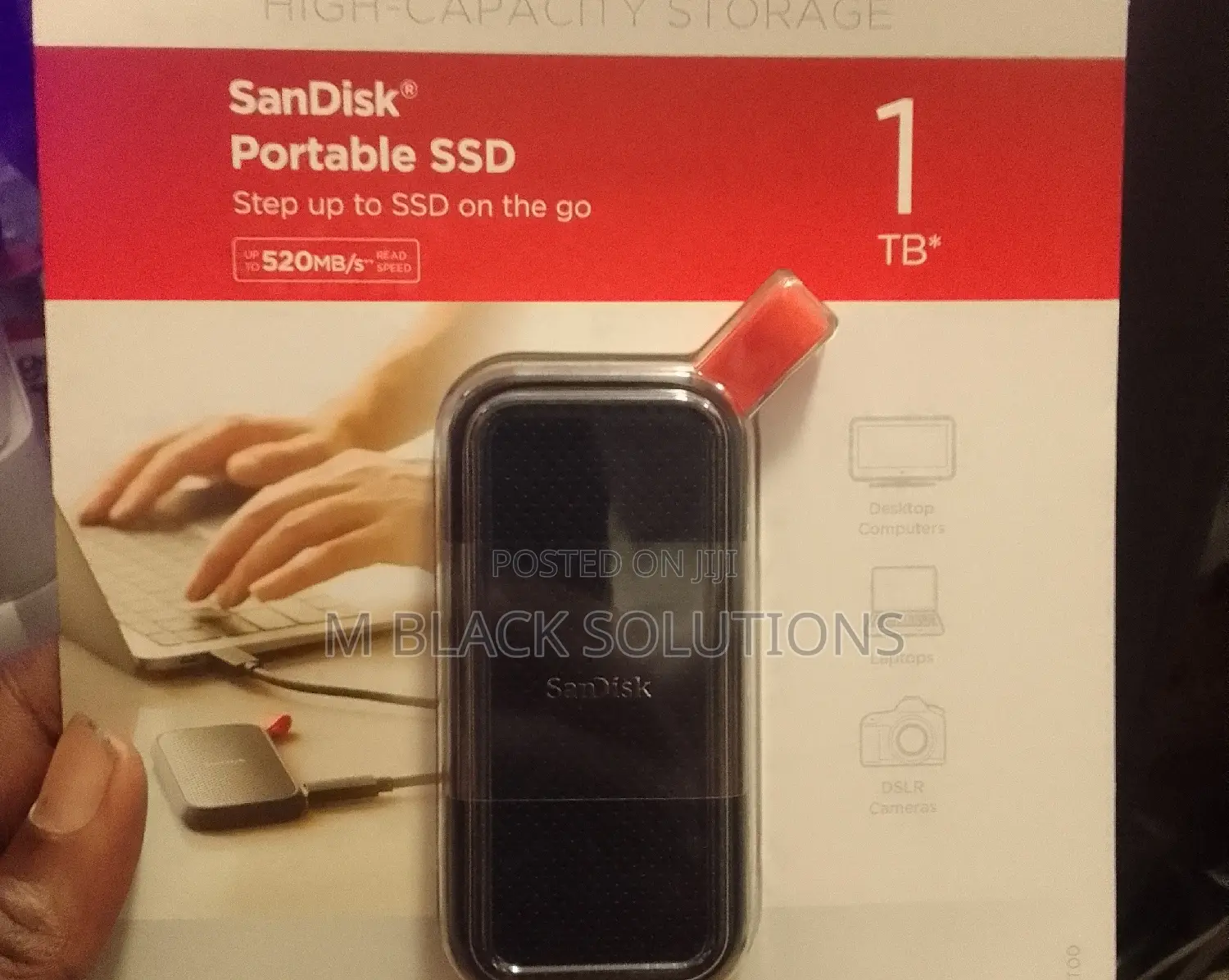 Sandisk Portable SSD 520mb/S External Solid Drive 1 Tb