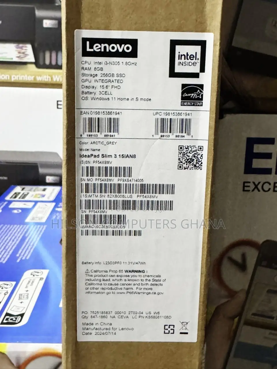 New Laptop Lenovo Ideapad 3 8GB Intel Core I3 SSD 256GB