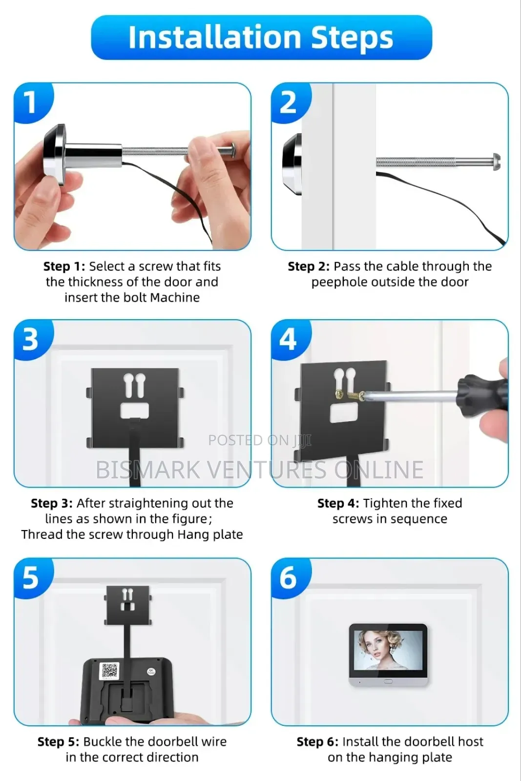 Smart Tuya 3mp Peephole Door Camera Digital Door Viewer