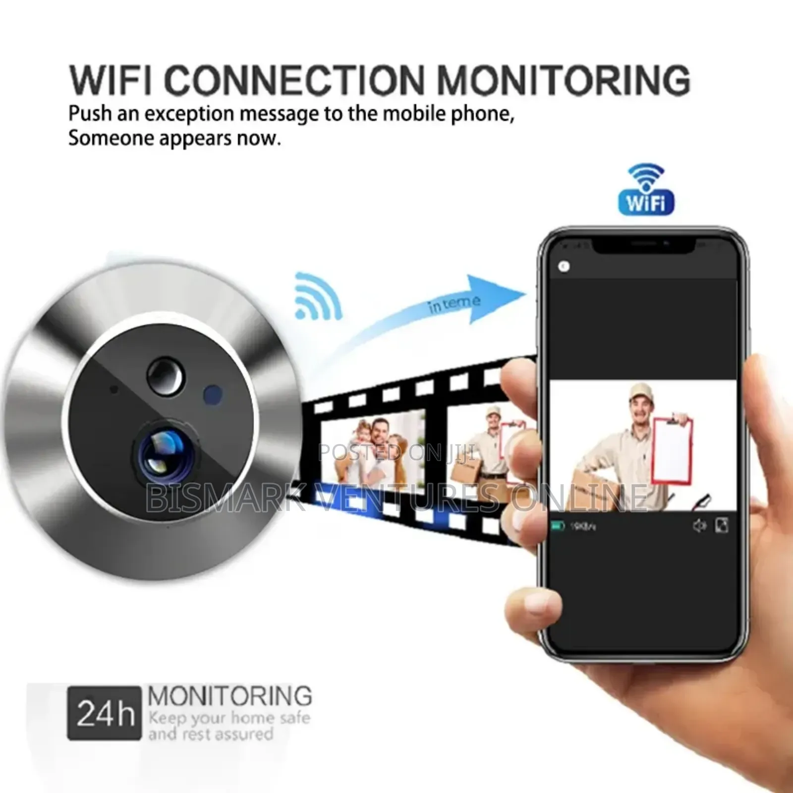 Smart Tuya 3mp Peephole Door Camera Digital Door Viewer