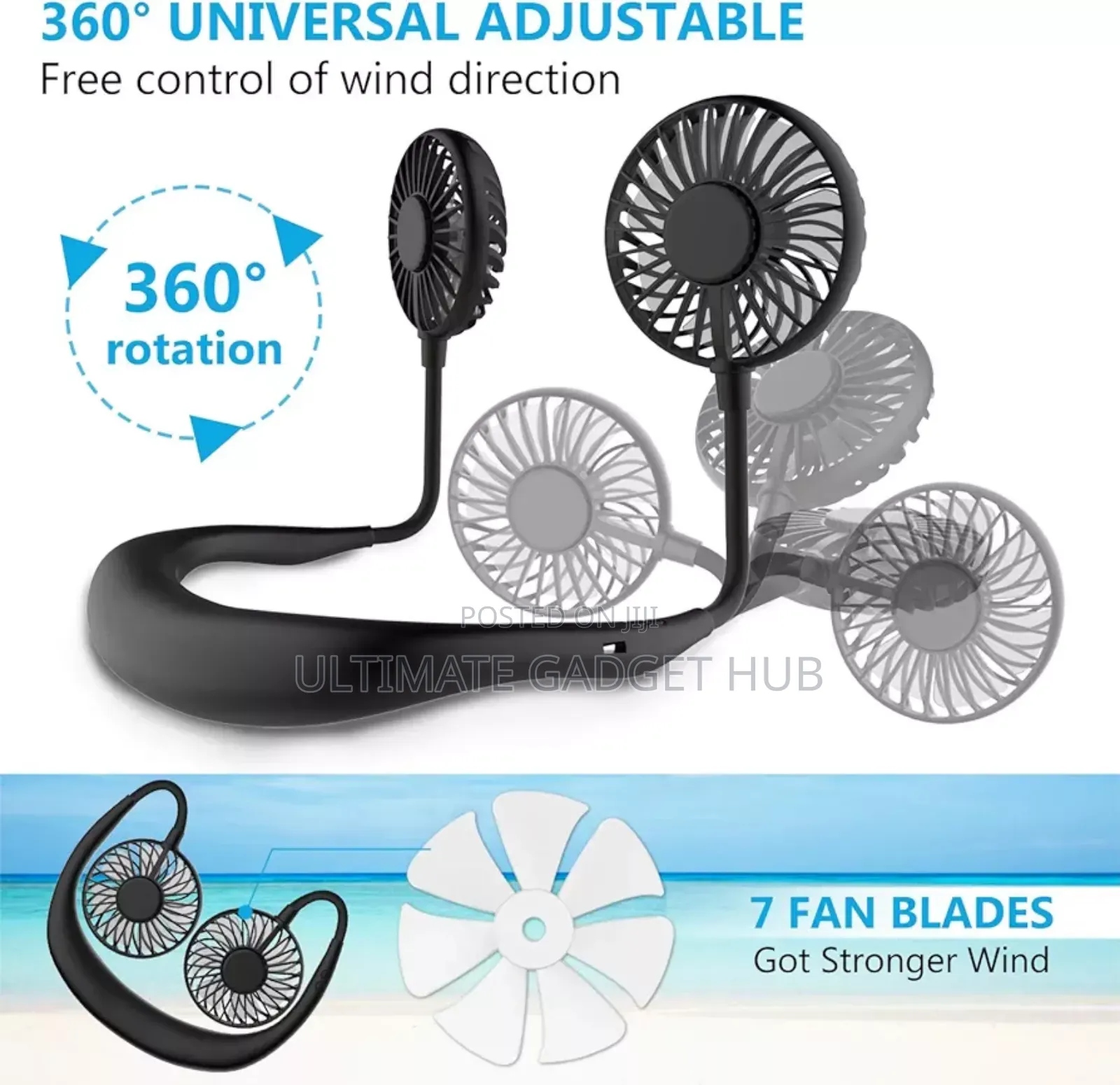 Hands Free Neckband Fan