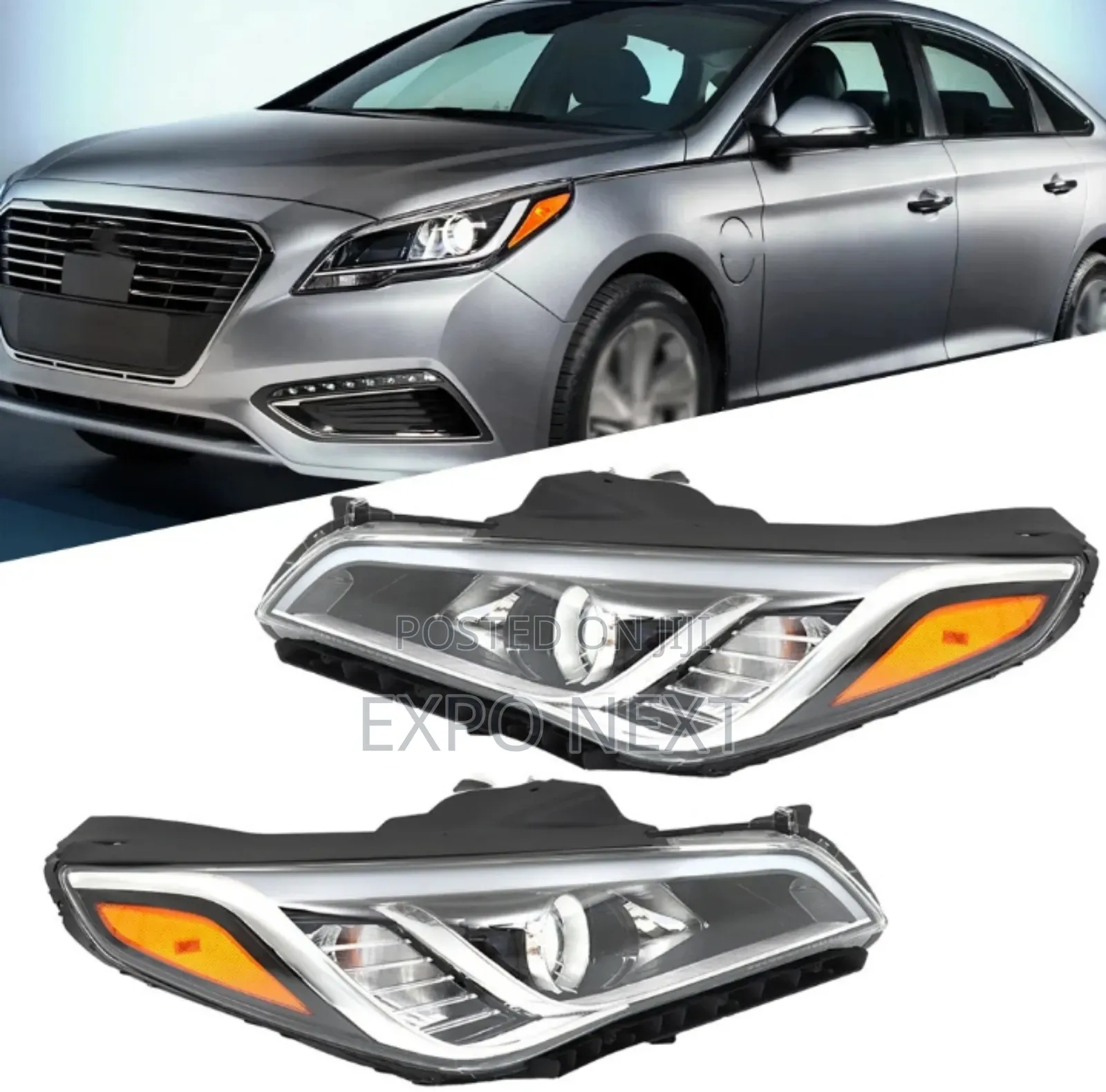 Pair Headlights Assembly For 2015-2017 Hyundai Sonata