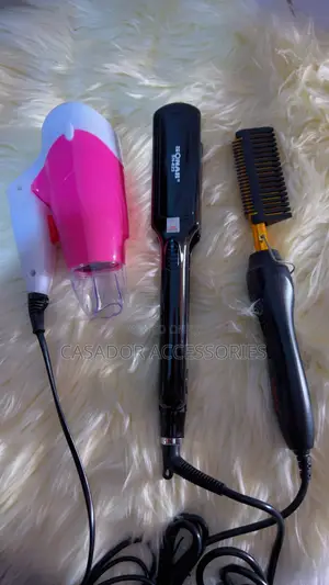 Professional Hot Comb ,Straightner and Medium Hair Dryer