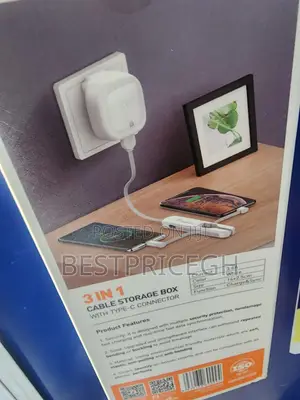 Ldnio 3-in-1 Cable Storage Box With Type-C Connector