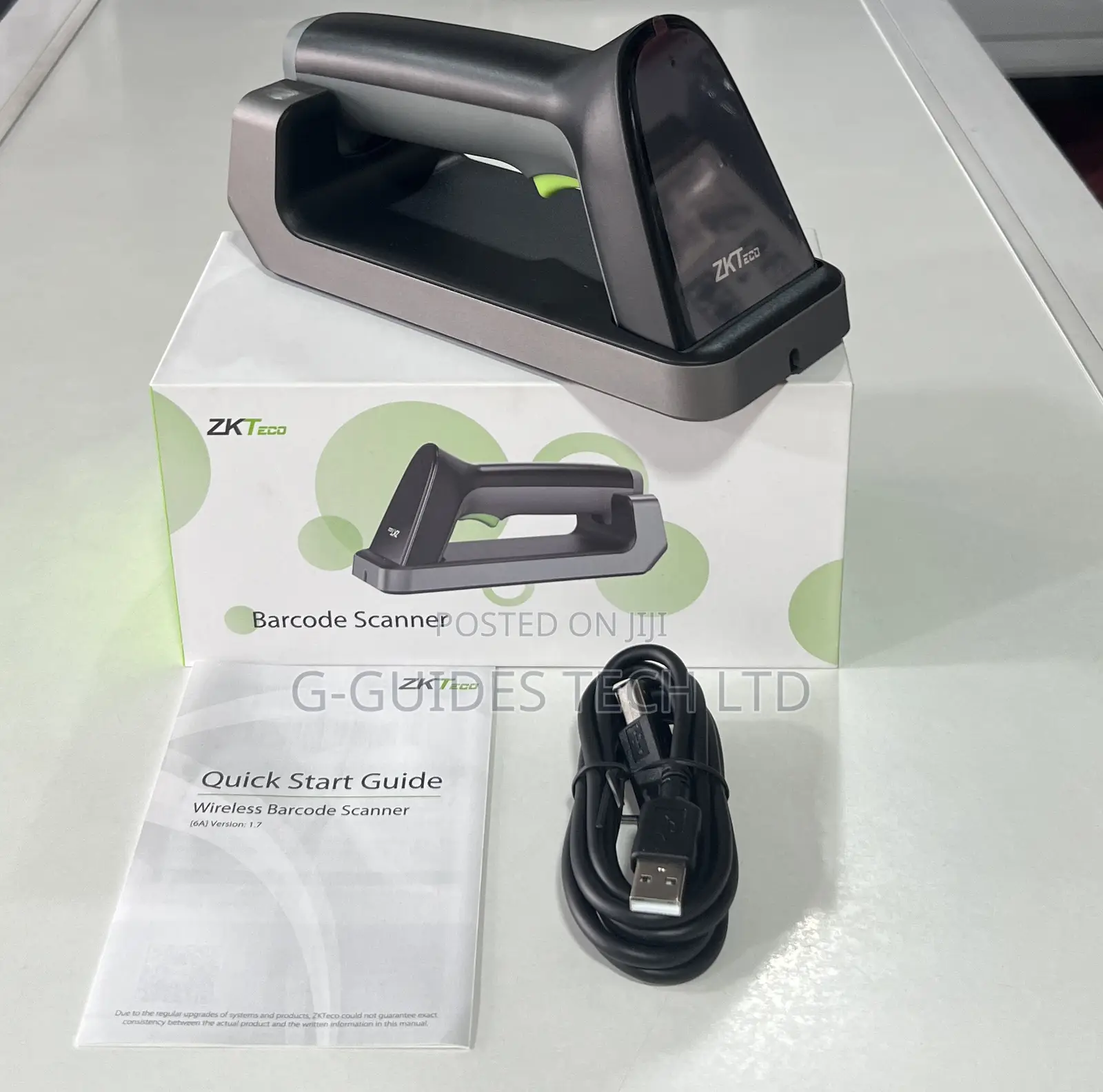 Zkteco 1d/2d Wireless Barcode and Qr Code Scanner With Base ZKB-203s
