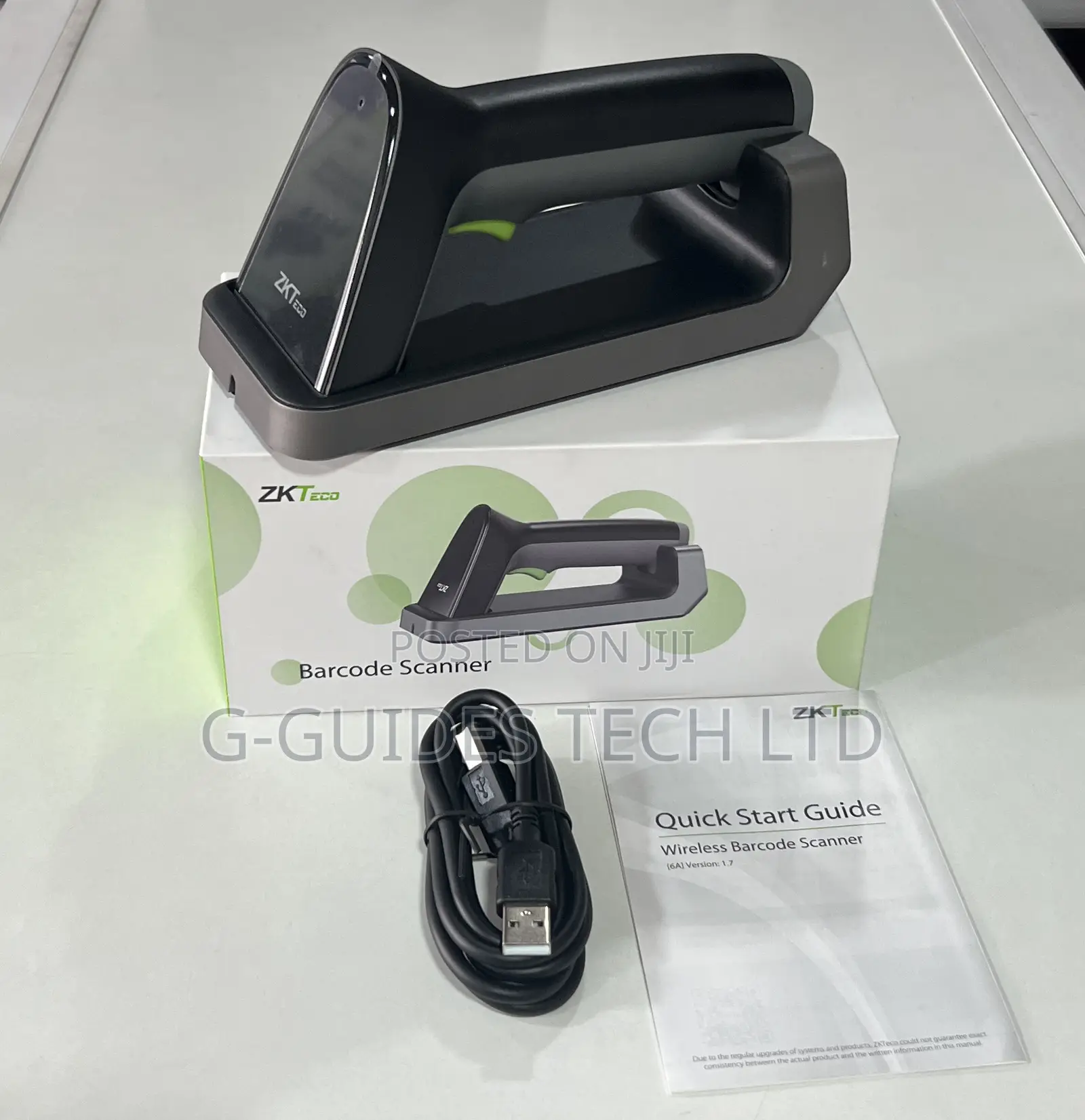 Zkteco 1d/2d Wireless Barcode and Qr Code Scanner With Base ZKB-203s