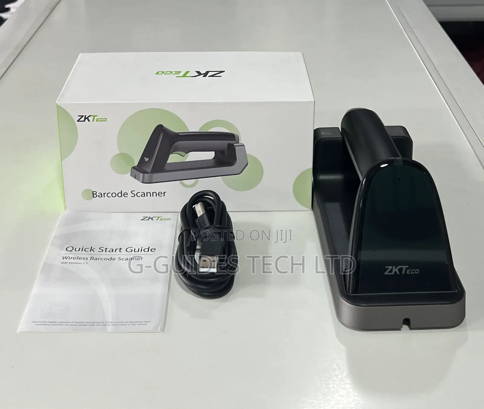 Zkteco 1d/2d Wireless Barcode and Qr Code Scanner With Base ZKB-203s