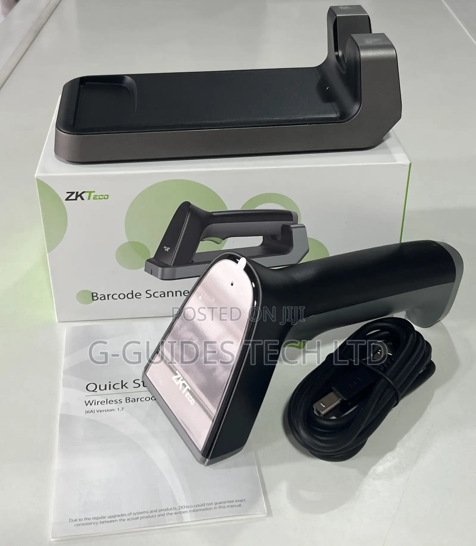 Zkteco 1d Wireless Barcode Scanner Handheld With Base Zkb106s