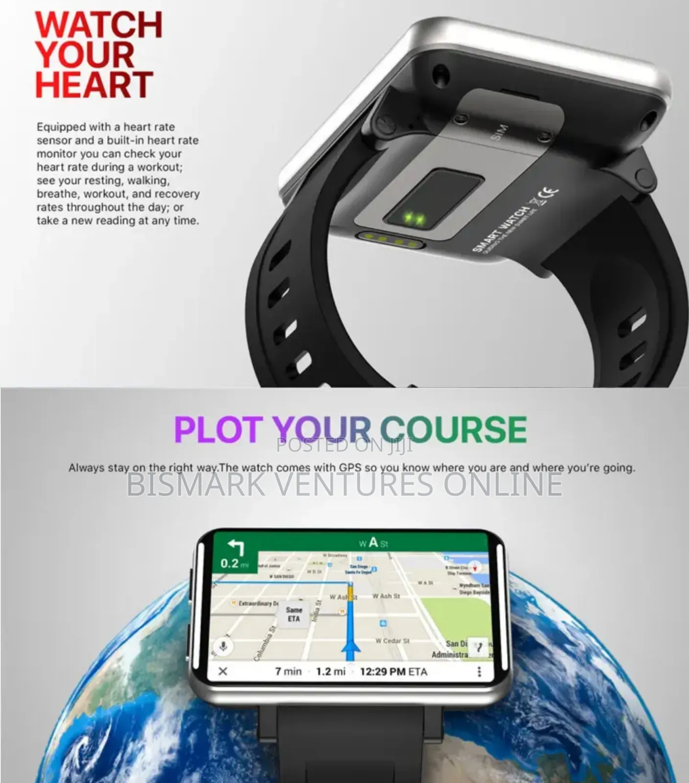 Dm100 4g Sim Card Watch 5mp Camera Ip67 Waterproof