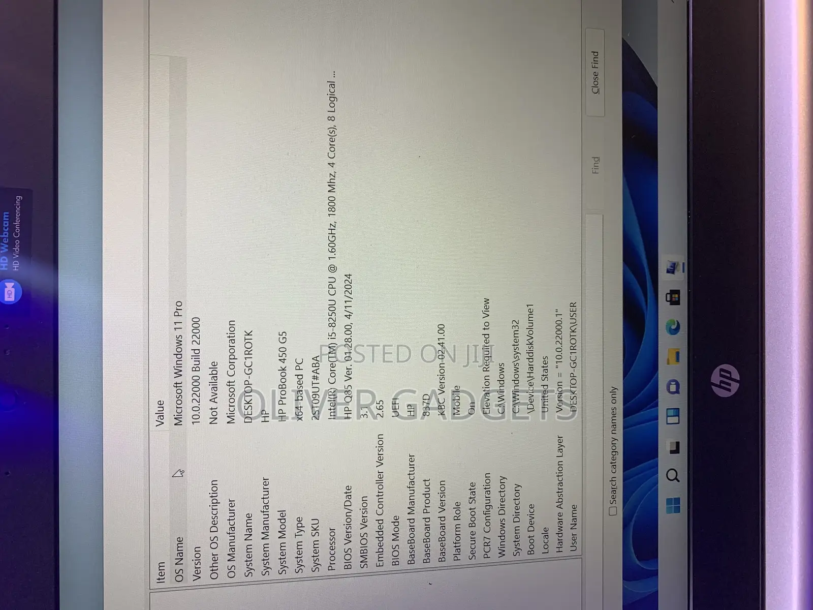 Laptop HP ProBook 450 G6 8GB Intel Core I5 SSD 256GB