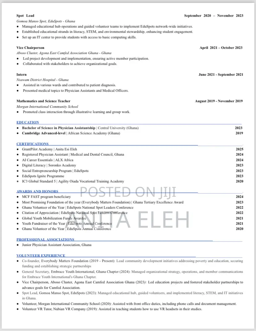 Consulting and Strategy CV