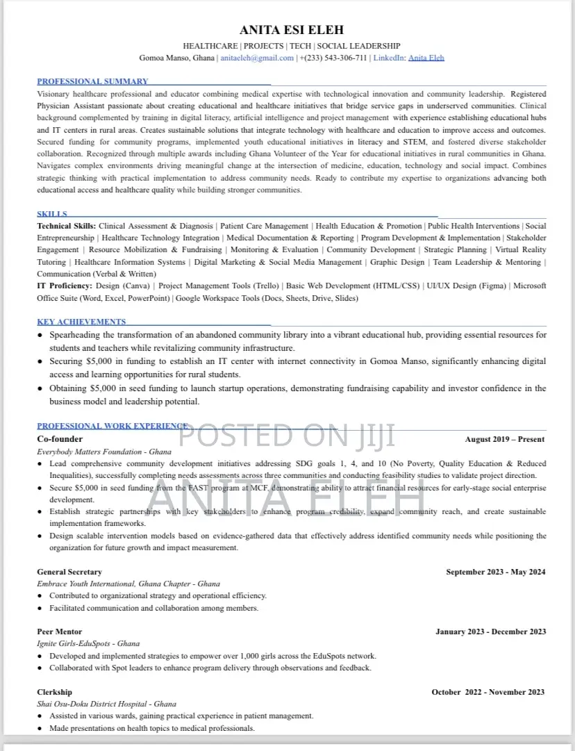 Consulting and Strategy CV