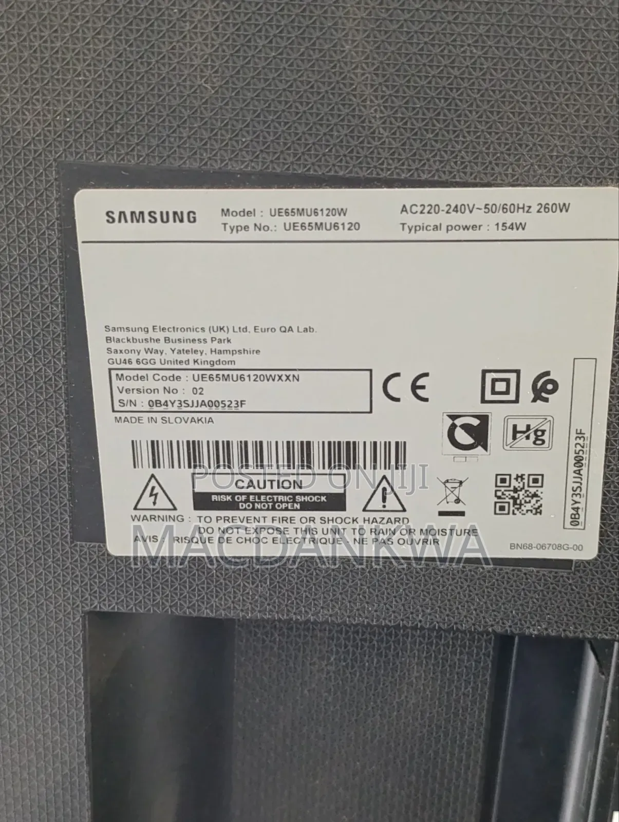 Samsung 65 Inches Tv for Sale
