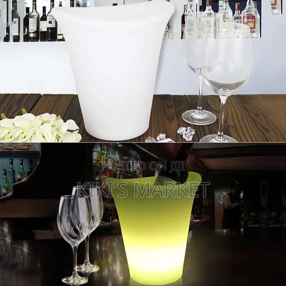Led Double Wall Waterproof Champagne Bucket With Remote 5l