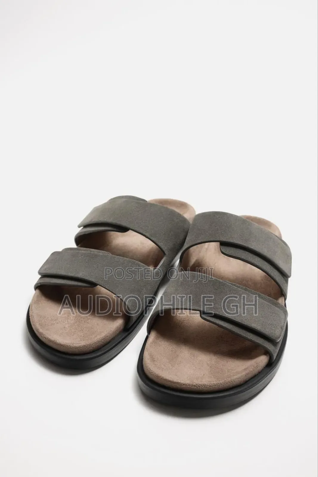 Zara Double Strap Leather Slippers