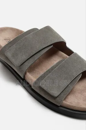 Zara Double Strap Leather Slippers