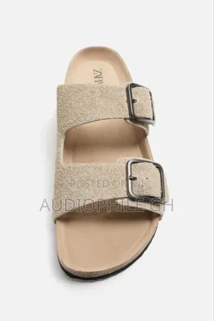Zara Double Buckle Leather Sandals