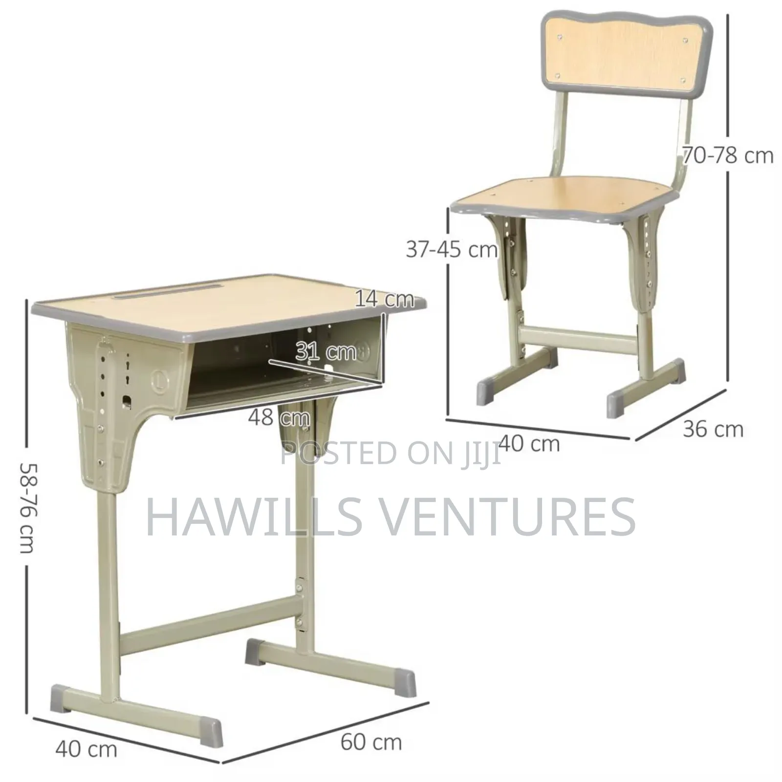 Adult Students Tablr and Chair