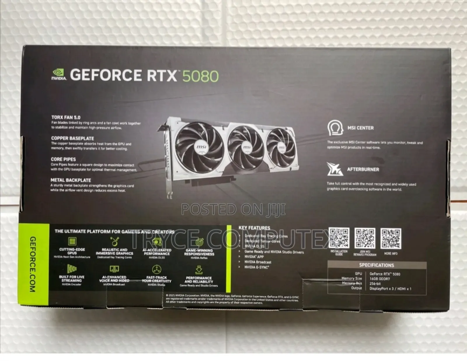 Msi Ventus RTX 5080 16gb Gddr7 Graphic Card
