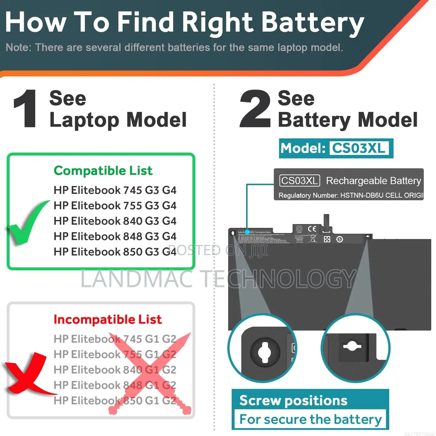Cs03xl Battery for Hp Elitebook 745 755 840 848 850 G3 G4